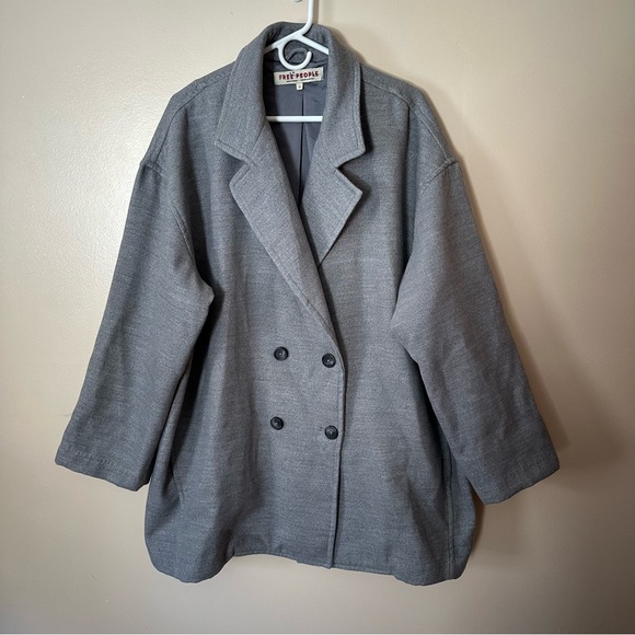 Free People Hannah Slouchy Blazer Gray Size XL - Picture 2 of 14